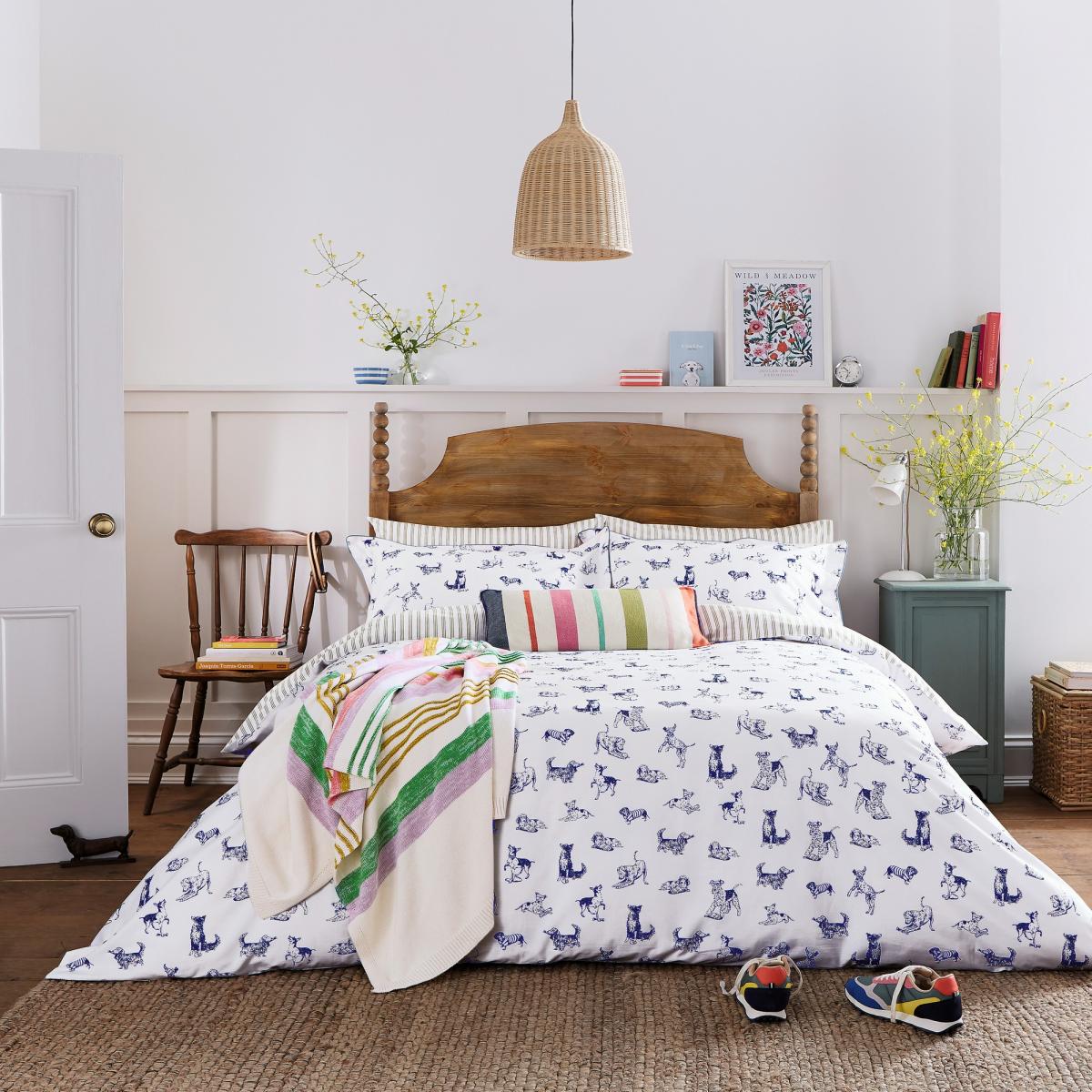 Playful Dogs Bedding Set By Joules in French Navy Blue&nbsp;230x220cm – image 3