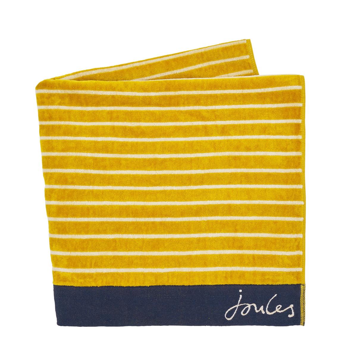 Harbour Stripe Towels by Joules in Antique Gold Yellow90x150cm – image 3