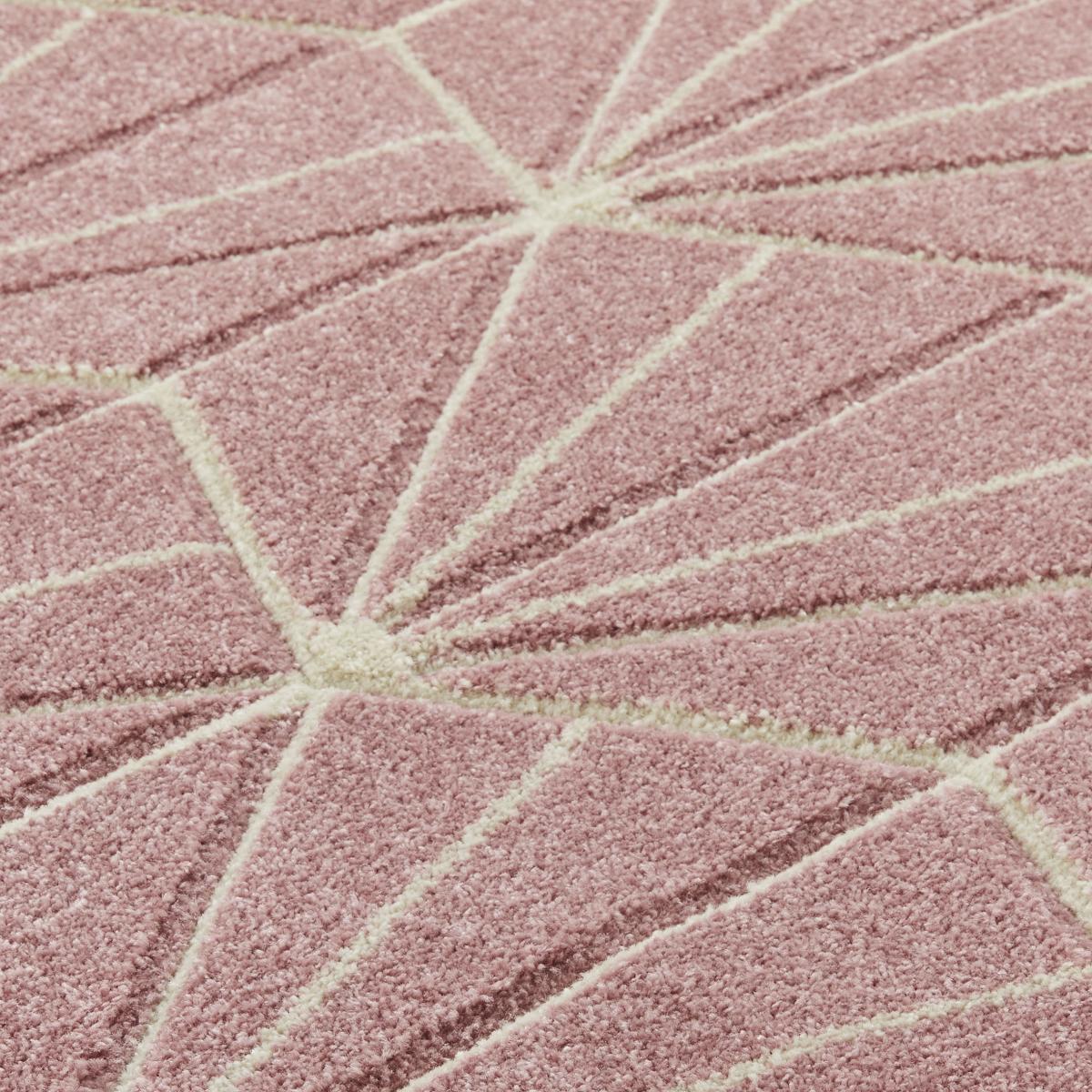 Portland 750 P Geometric Carved Rugs in Pink Cream – image 2