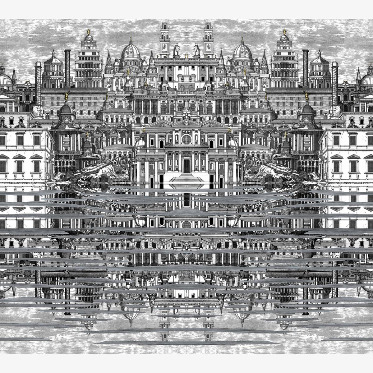 Riflesso Wallpaper 20040 by Cole & Son in Black White Roll