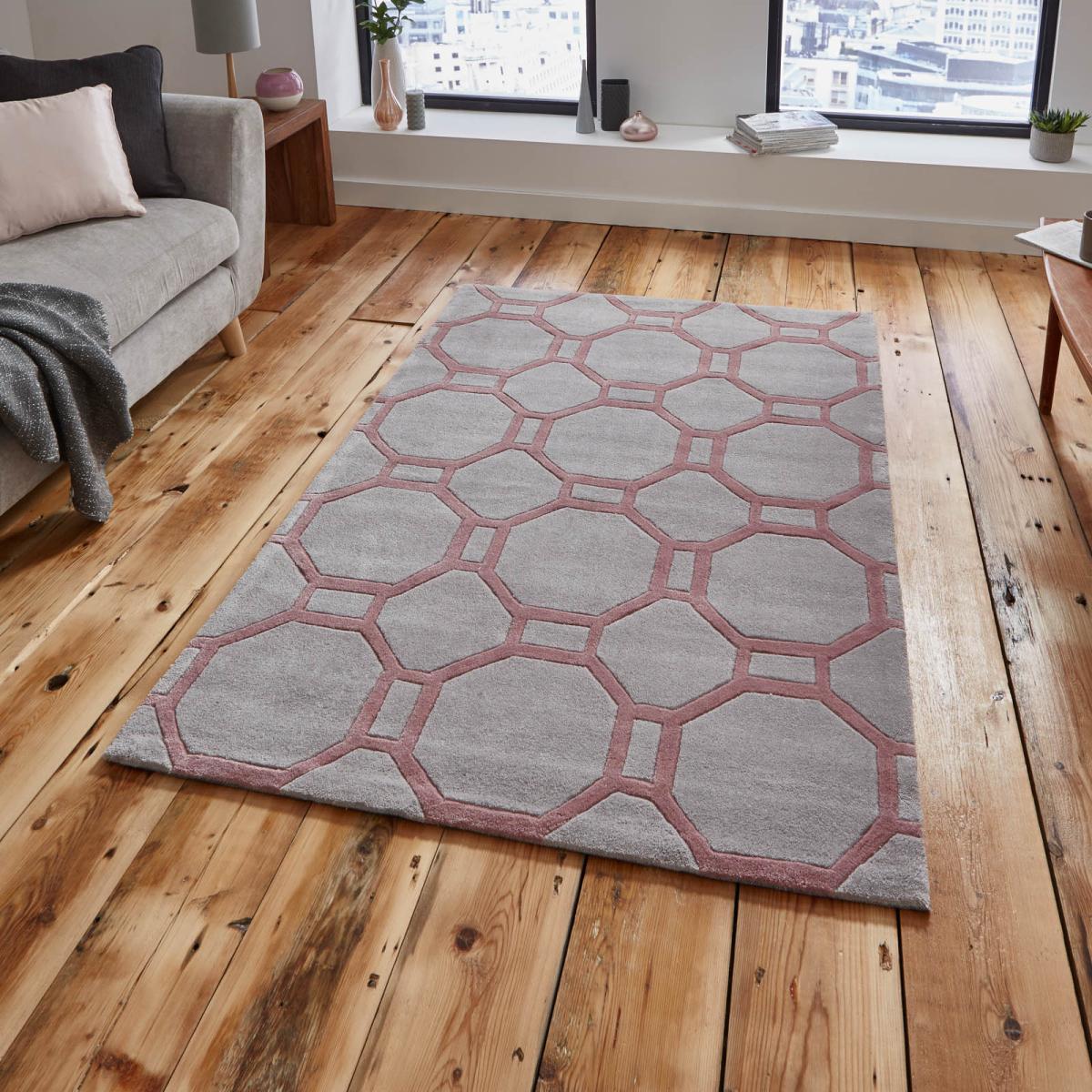 Hong Kong HK 4338 Rugs in Grey Rose150x230cm – image 1
