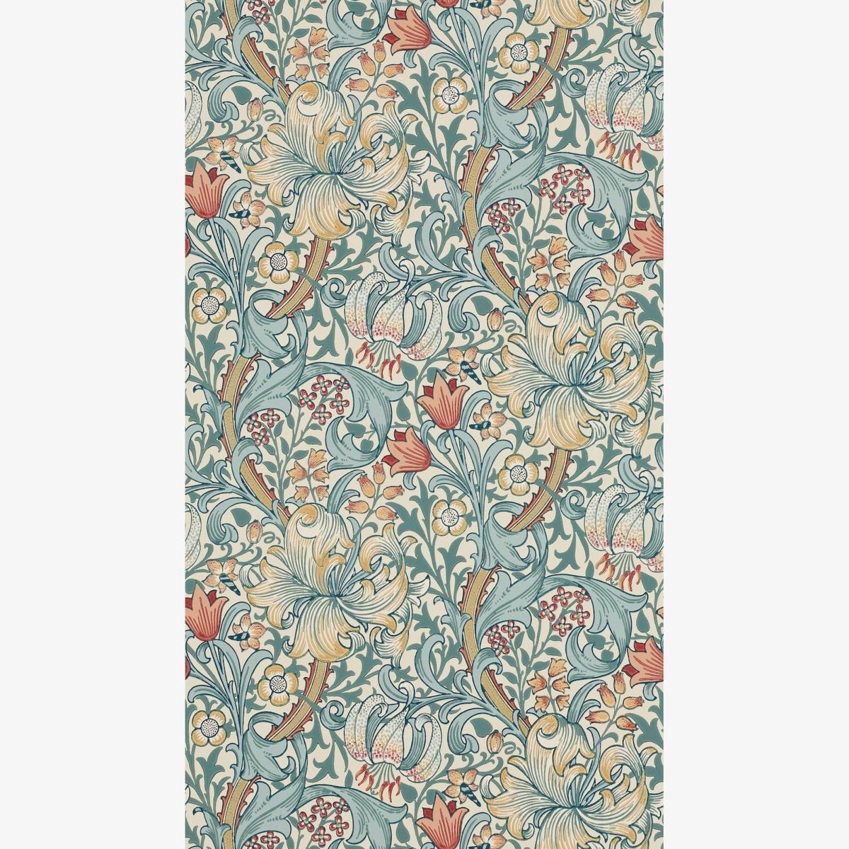 Golden Lily Wallpaper 210401 by Morris & Co in Slate Manilla Roll – image 1