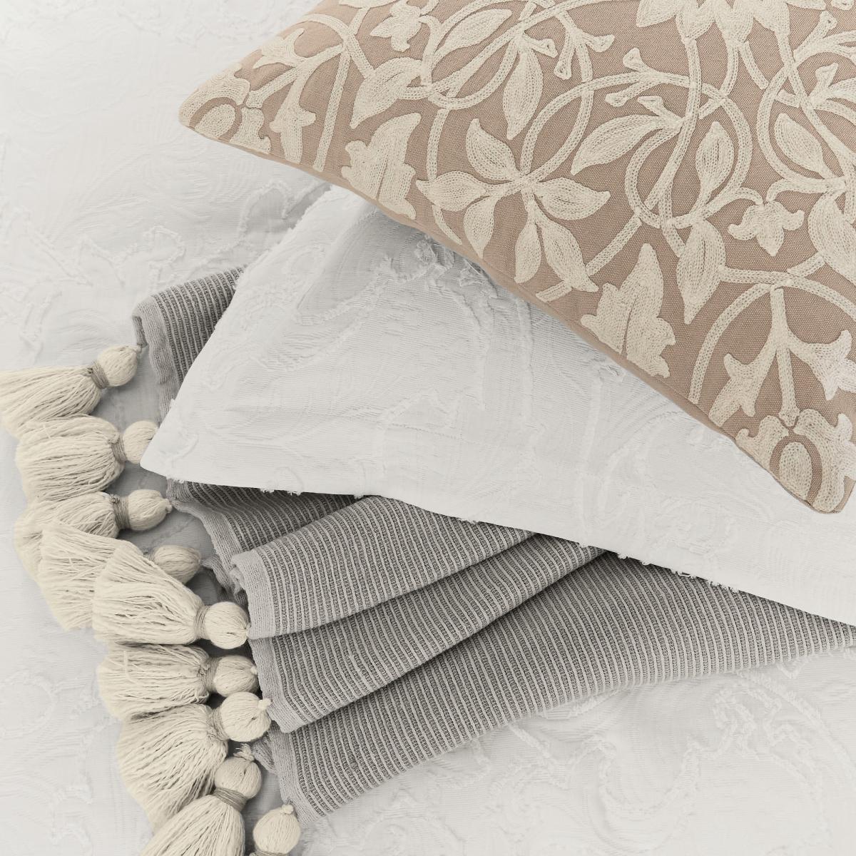Pure Bachelors Button Clipped Matelasse Bedding by Morris & Co in White 74x48cm – image 3