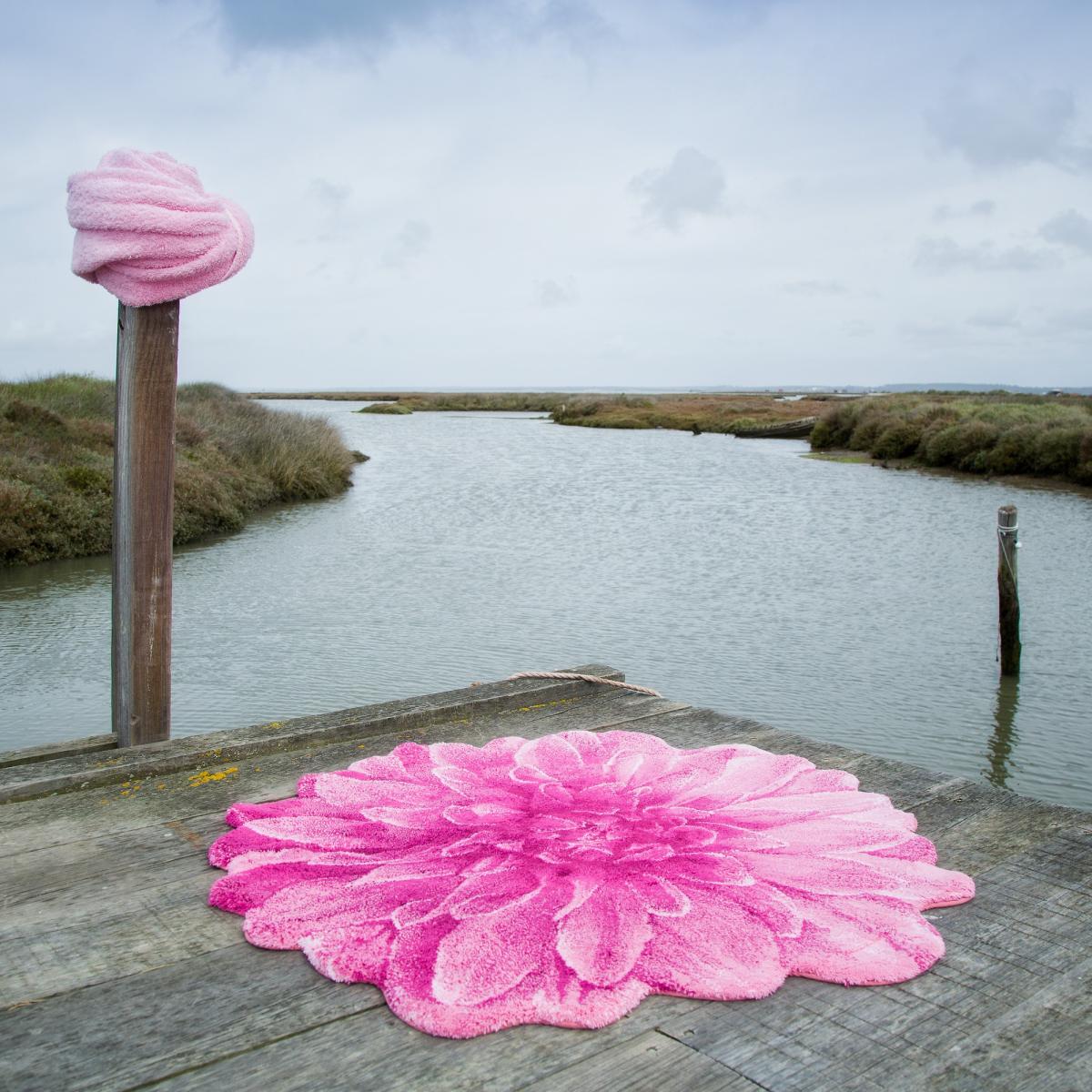 Luxury Dalhia Flower Bath Mat by Designer Abyss & Habidecor&nbsp;100x100cm – image 5