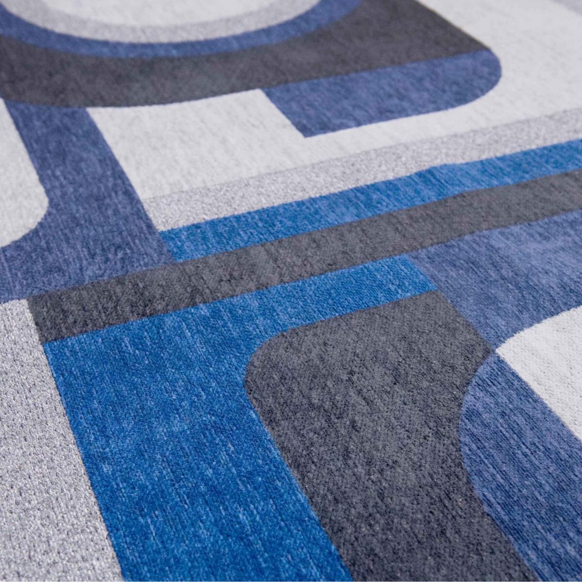 Louis De Poortere Geometric Nuance Module Rugs 9207 in Weimar Blue 230x330cm – image 2