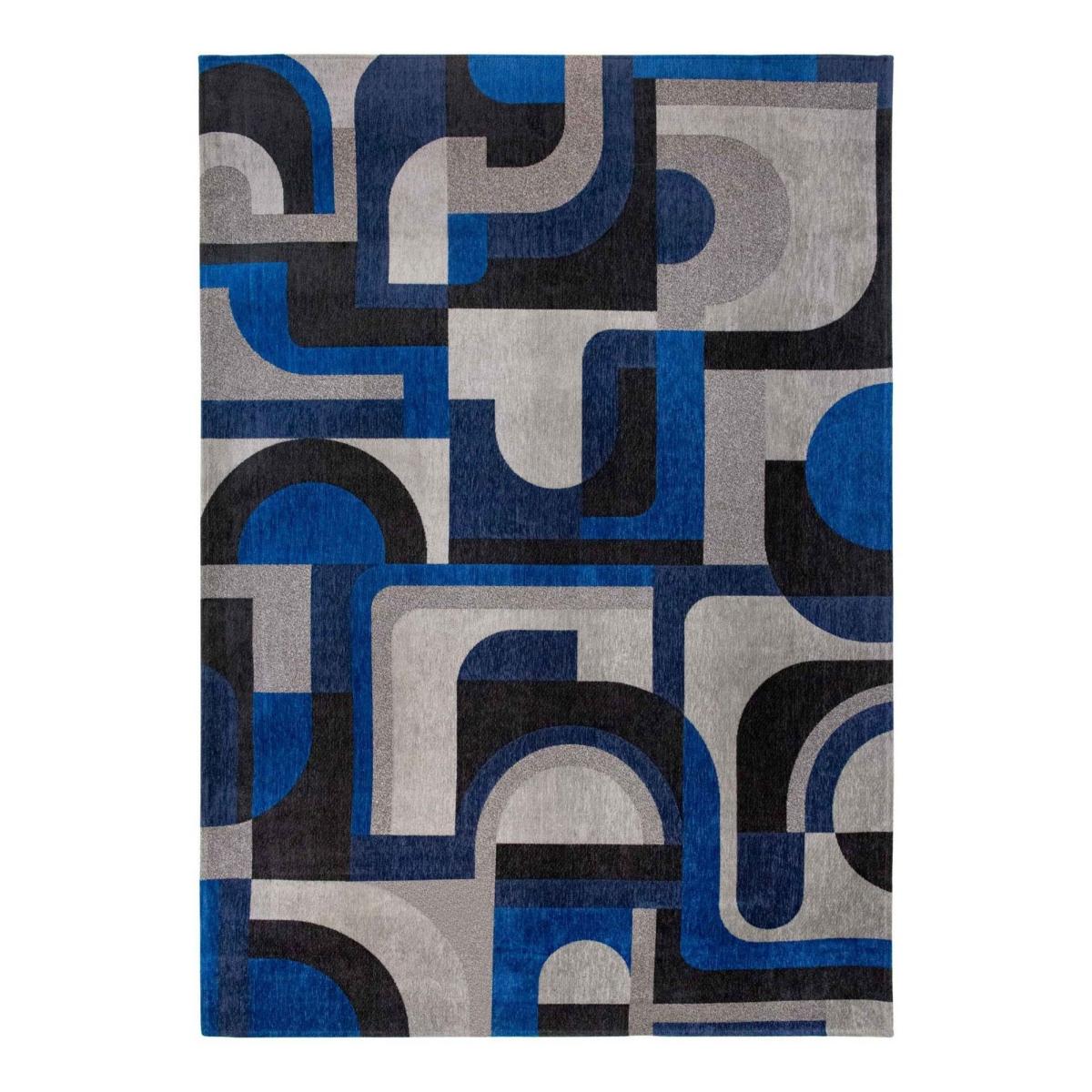 Louis De Poortere Geometric Nuance Module Rugs 9207 in Weimar Blue 230x330cm – image 5