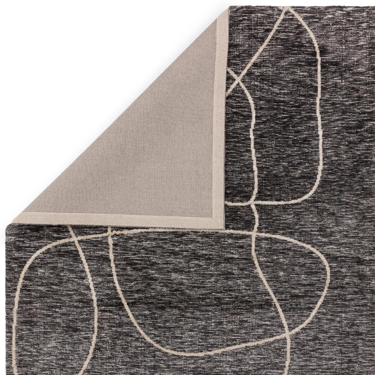 Mason Linear Modern Abstract Rugs in Black Cream160x230cm – image 2