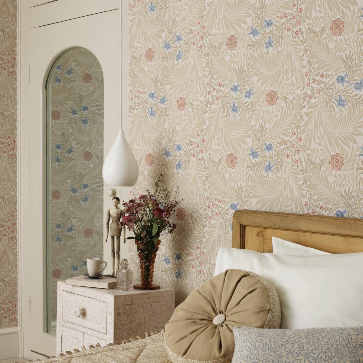 Larkspur Wallpaper 212557 by Morris & Co in Manilla Old Rose Roll – image 2