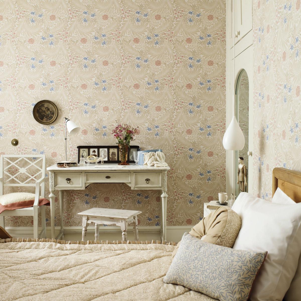 Larkspur Wallpaper 212557 by Morris & Co in Manilla Old Rose Roll – image 3