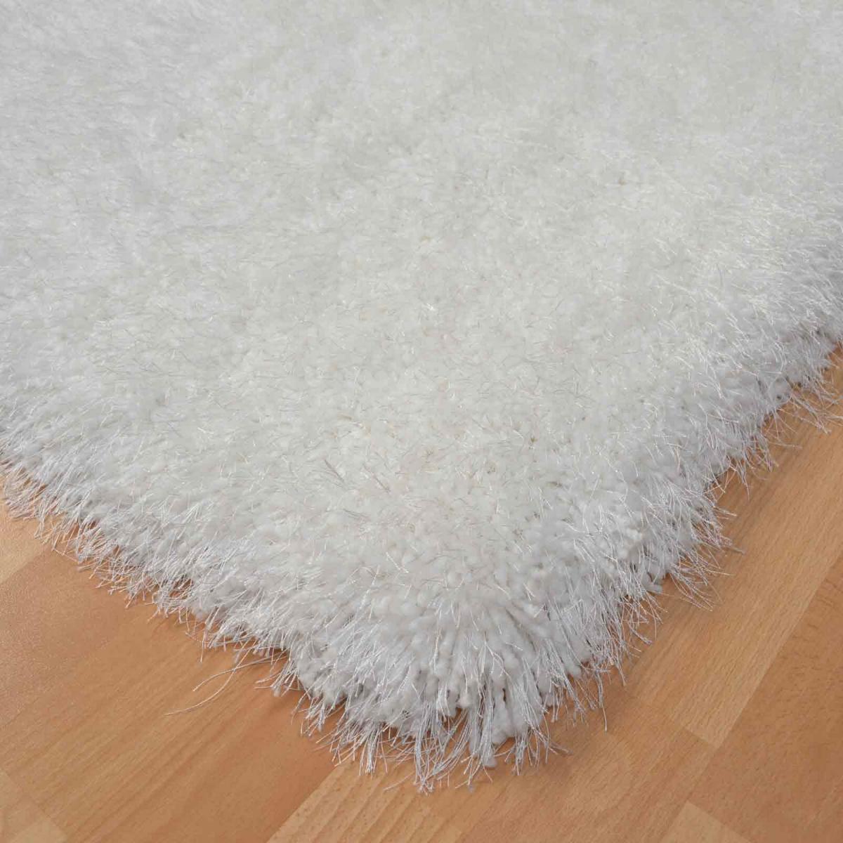 Cascade Shaggy Plain Rugs in Powder White 100x150cm – image 4
