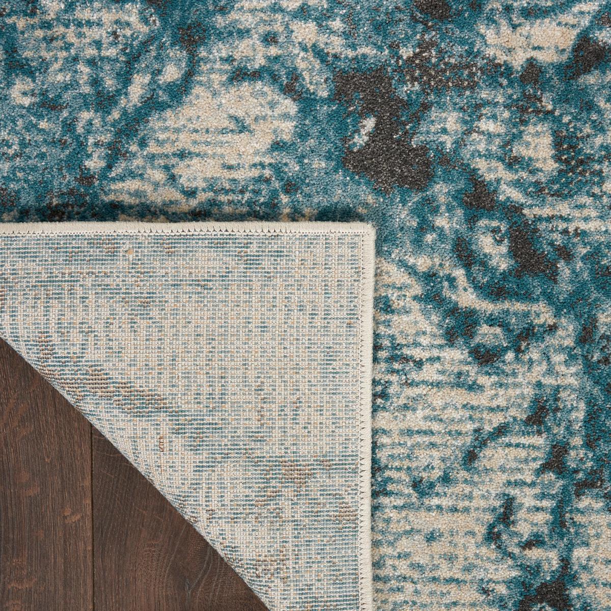 Maxell Abstract Runner Rugs MAE08 by Nourison in Ivory Teal66x229cm – image 3