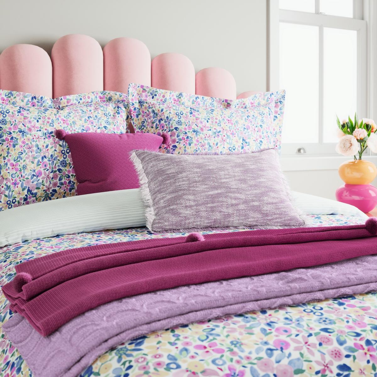 Budding Brights Mimi Throw by Helena Springfield in Lavender Purple 130x150cm – image 3