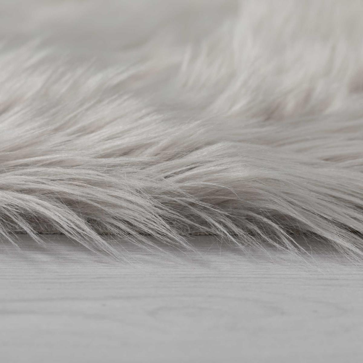 Faux Fur Sheepskin Circle Round in Grey – image 2