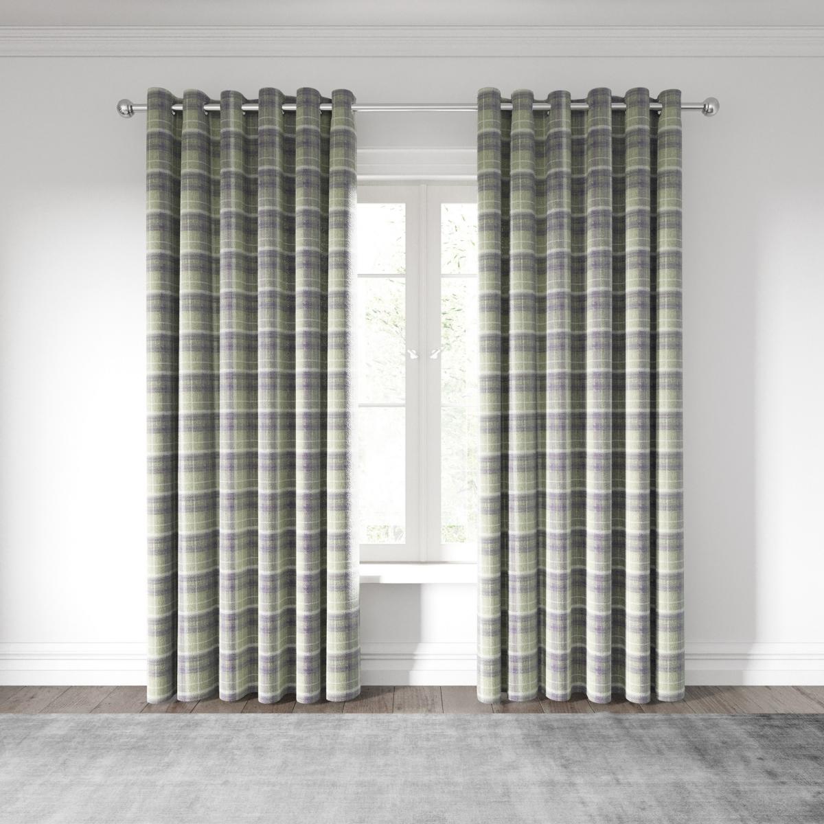 Harriet Check Curtains by Helena Springfield in Grape Linen&nbsp;229x183cm – image 2