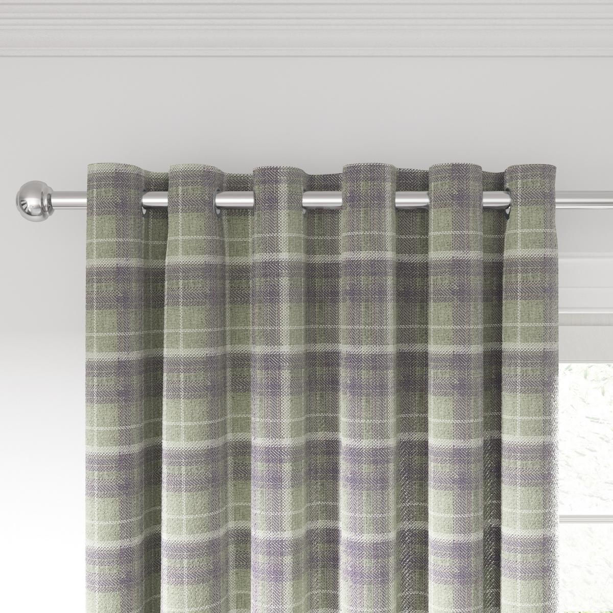 Harriet Check Curtains by Helena Springfield in Grape Linen&nbsp;229x183cm – image 3