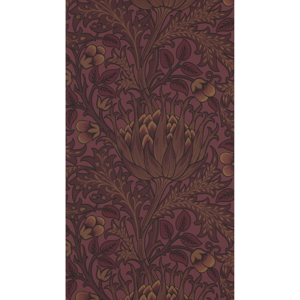 Artichoke Wallpaper 210355 by Morris & Co in Wine Red&nbsp;Roll – image 4