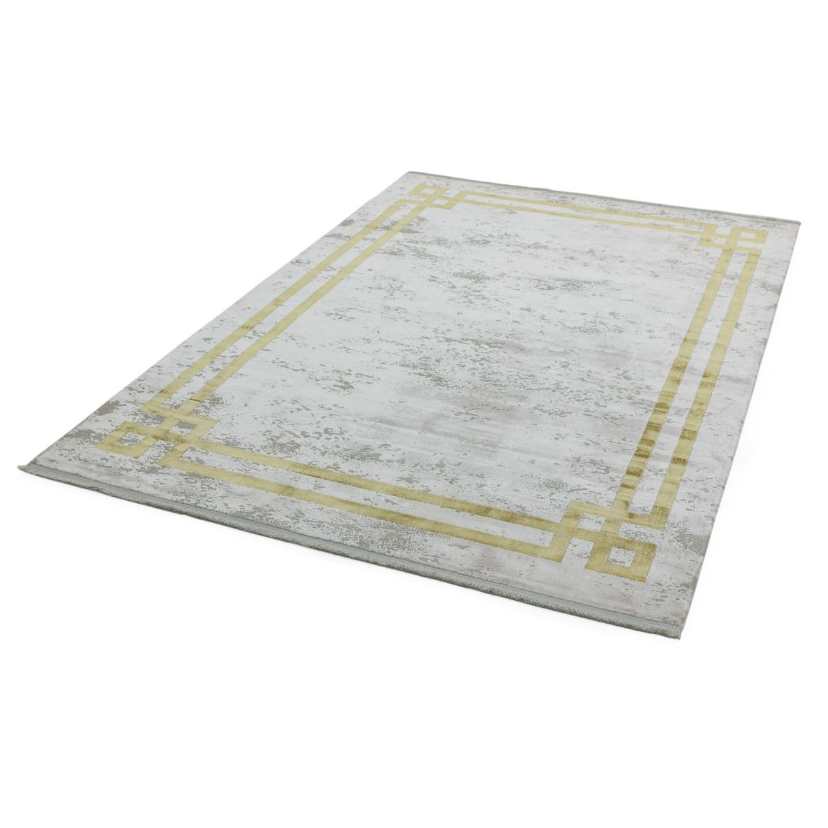 Olympia Border Abstract Rugs in OL02 Grey Gold – image 2