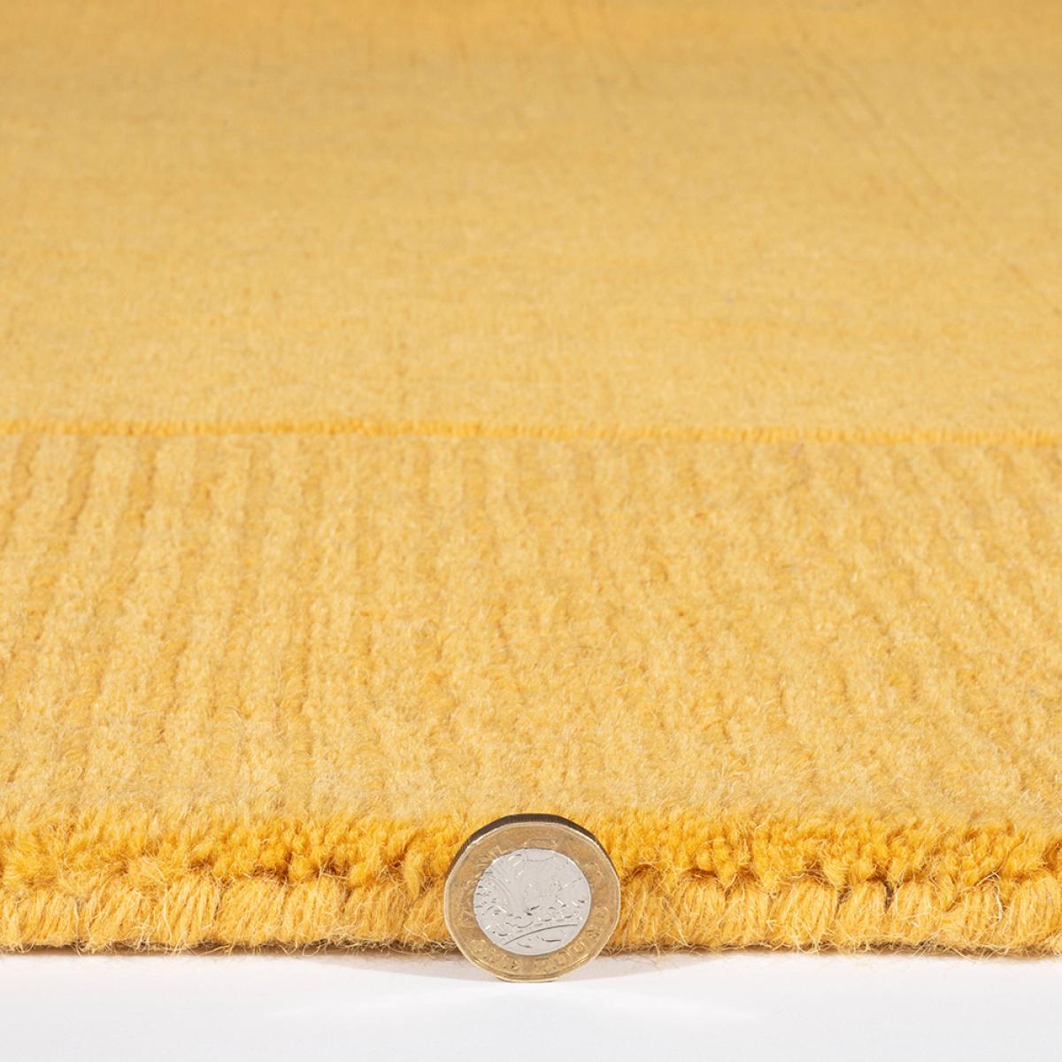 Esme Mayfair Plain Carved Wool Rugs in Ochre Yellow 160x230cm – image 3
