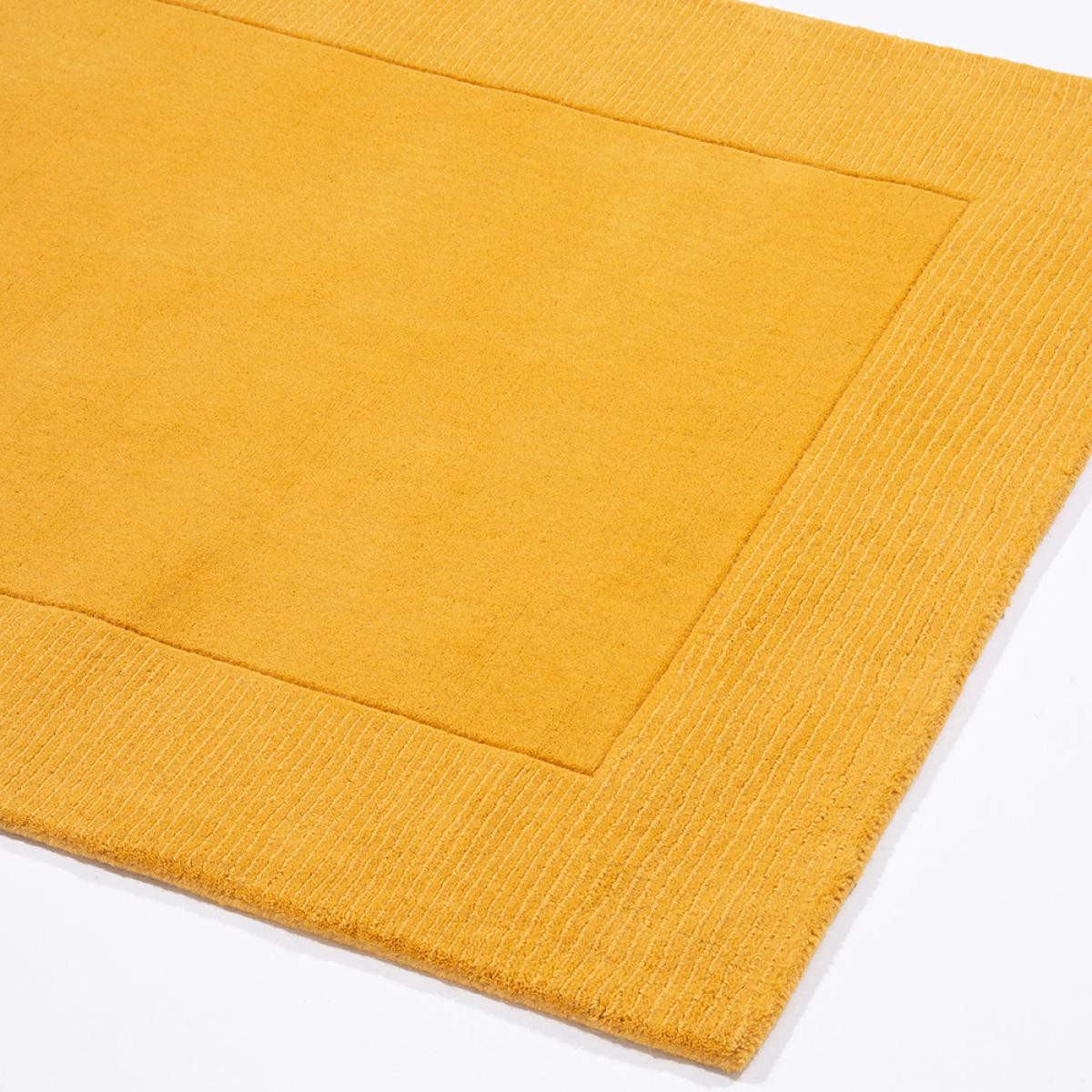 Esme Mayfair Plain Carved Wool Rugs in Ochre Yellow 160x230cm – image 1
