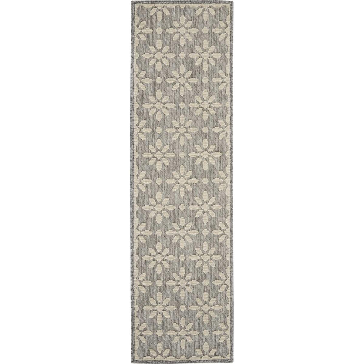 Cozumel CZM03 Indoor Outdoor floral Hallway Runner Rugs in Grey&nbsp;66x229cm – image 5