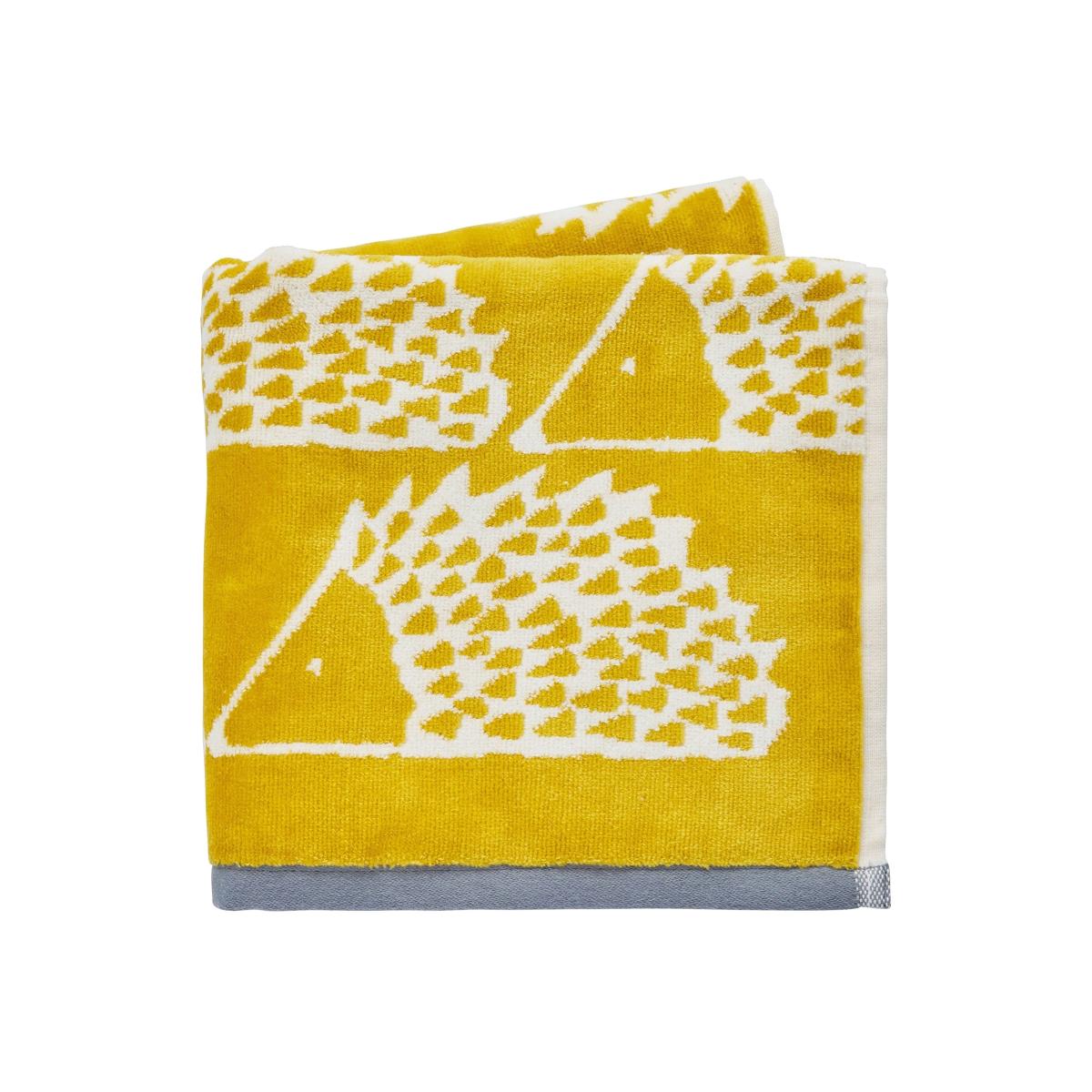 Spike Hedgehog Cotton Bath Towels By Scion in Mustard Yellow 50x90cm – image 1