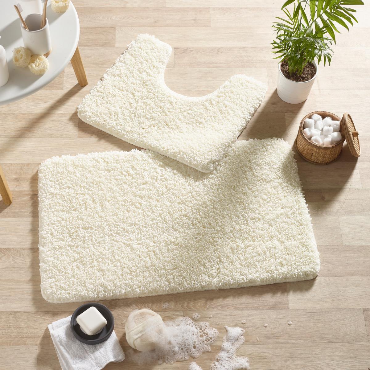 Buddy Bath Mat And Toilet Washable Set in Ivory White 50x80cm – image 1