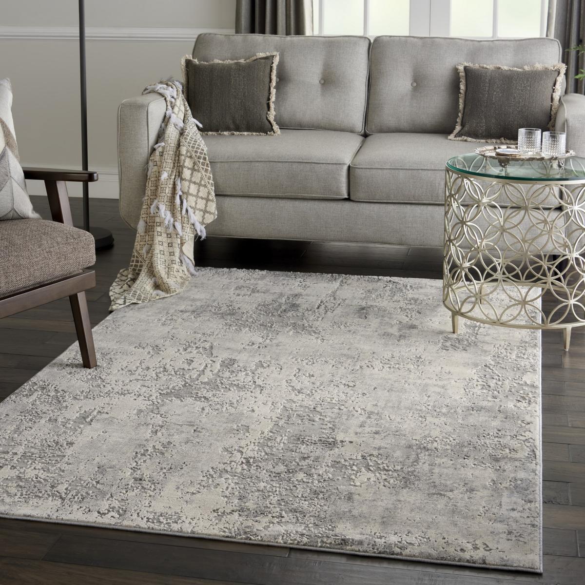 Rustic Textures Abstract Rugs RUS07 in Grey Beige&nbsp;119x180cm – image 2