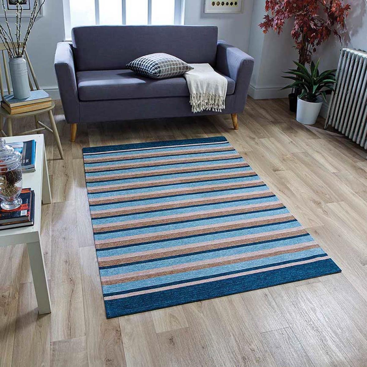 Pacific Anti Slip Rugs 176X in Blue and Beige – image 1