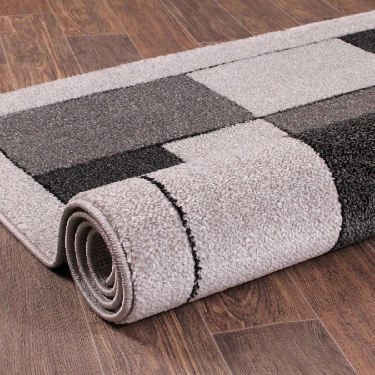 Orbit Blocks Geometric Abstract Rugs in Silver&nbsp;160x230cm – image 3