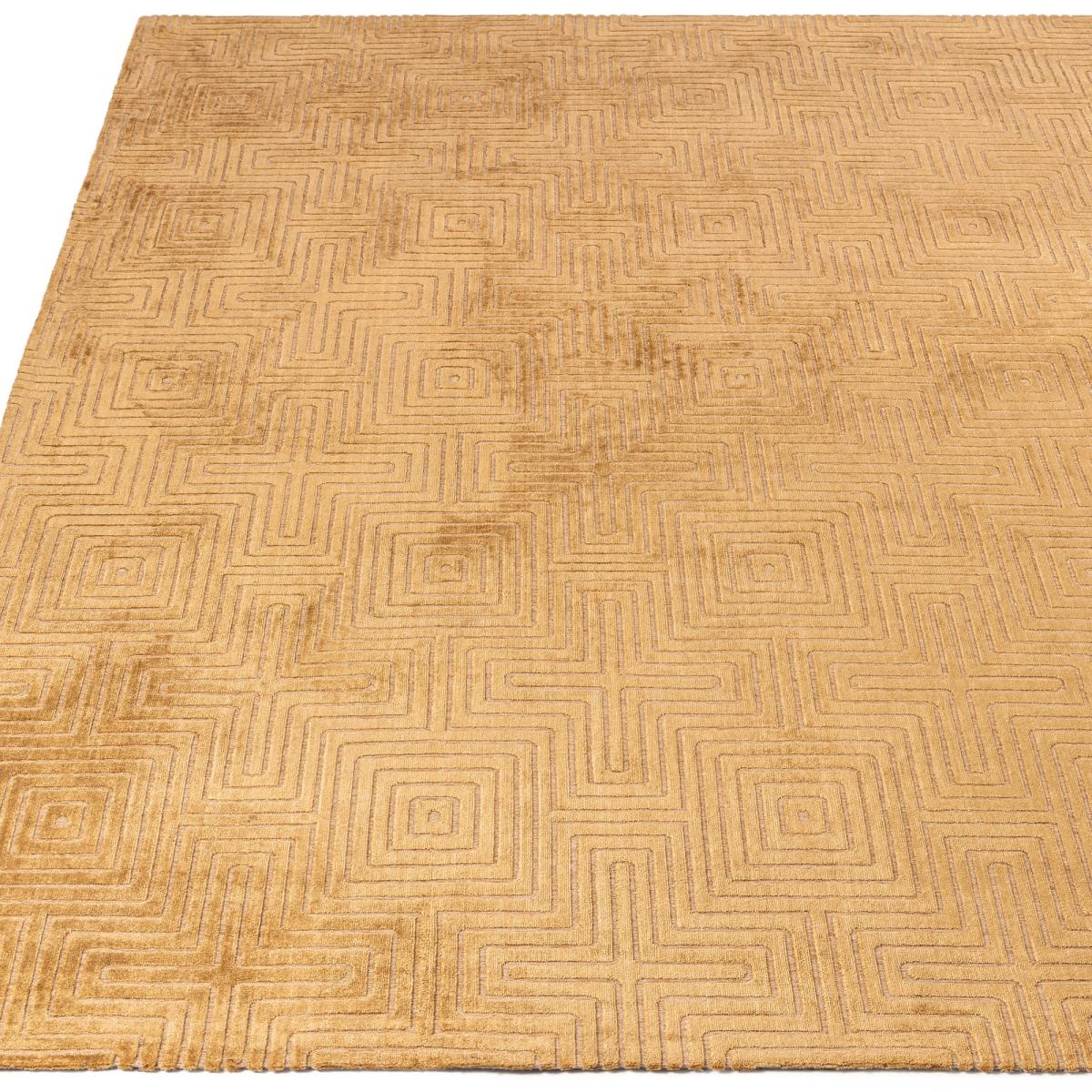 Glaze Pulse Geometric Modern Rugs in Ochre Yellow200x290cm – image 4