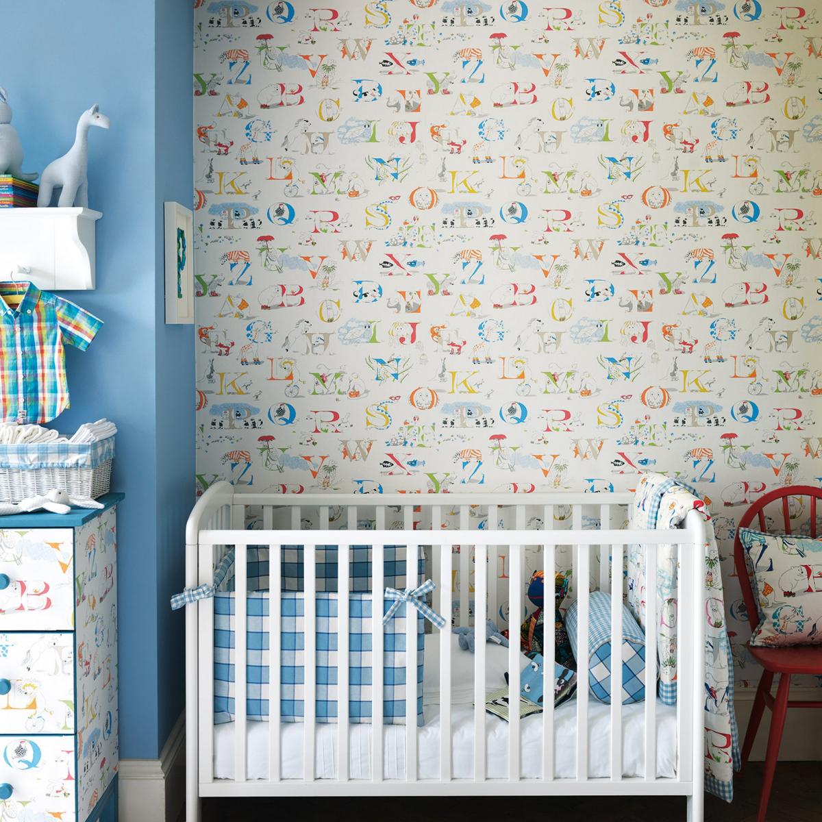 Alphabet Zoo Wallpaper 214026 by Sanderson in Rainbow Brights Multi Roll – image 2
