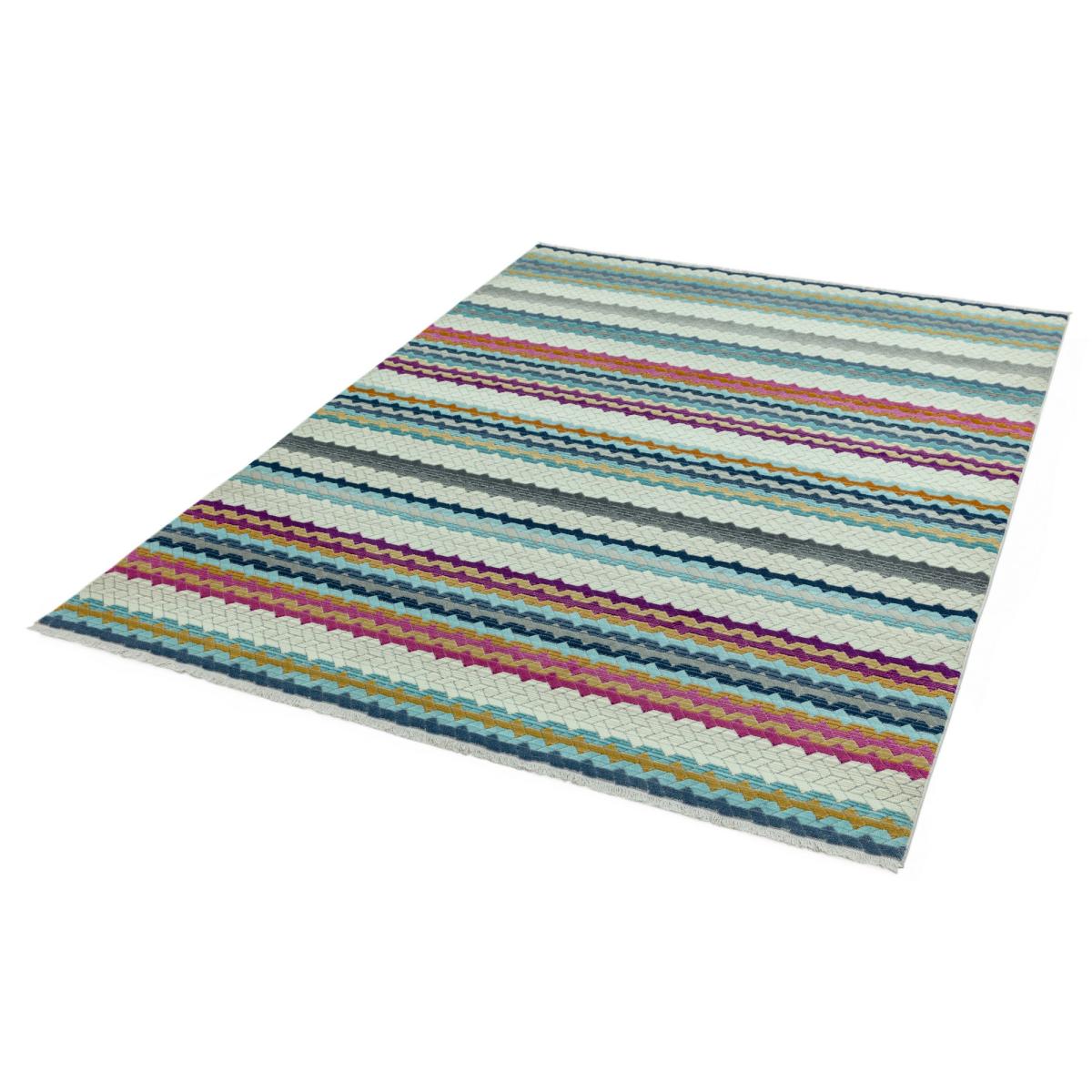 Skye Stripe Geometric Rugs in SK01 Multi – image 2