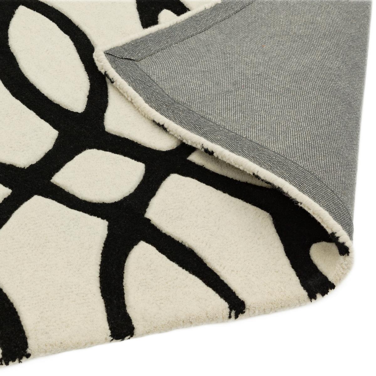 Matrix MAX35 Wire Geometric Wool Runner Rugs in White 70x240cm – image 3