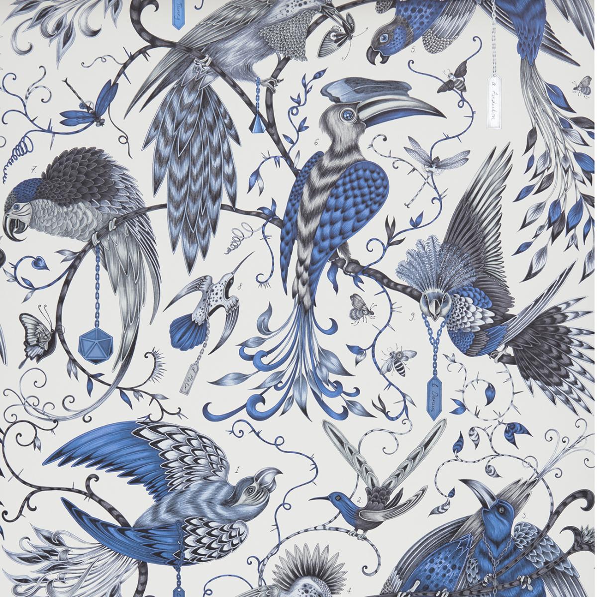 Audubon Wallpaper W0099 01 by Emma J Shipley in Blue Roll