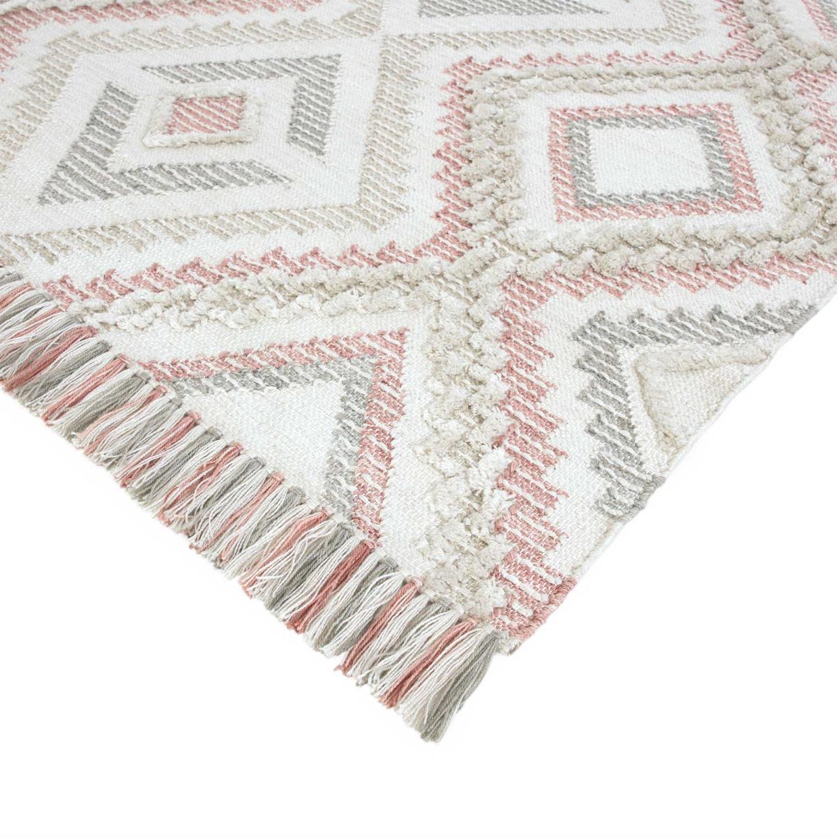 Carlton Boho Geometric Outdoor Rugs in Pink – image 2