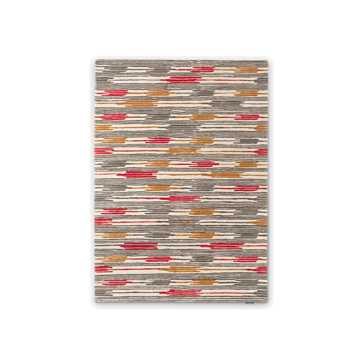 Ishi Striped Wool Rugs By Sanderson in Red Charcoal – image 1
