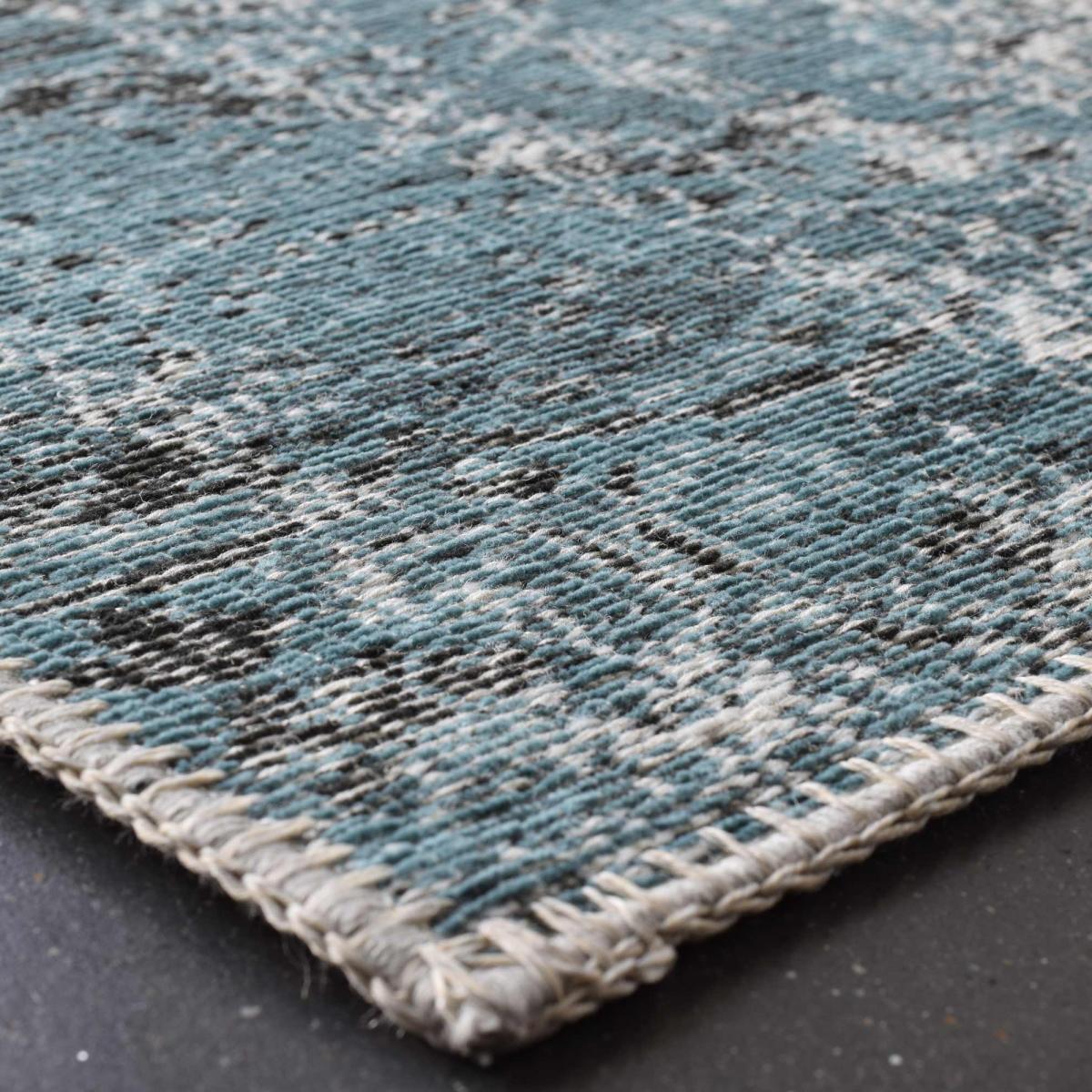 Amalfi Traditional Patchwork Rugs 94010 5002 in Aqua Blue 160x230cm – image 3