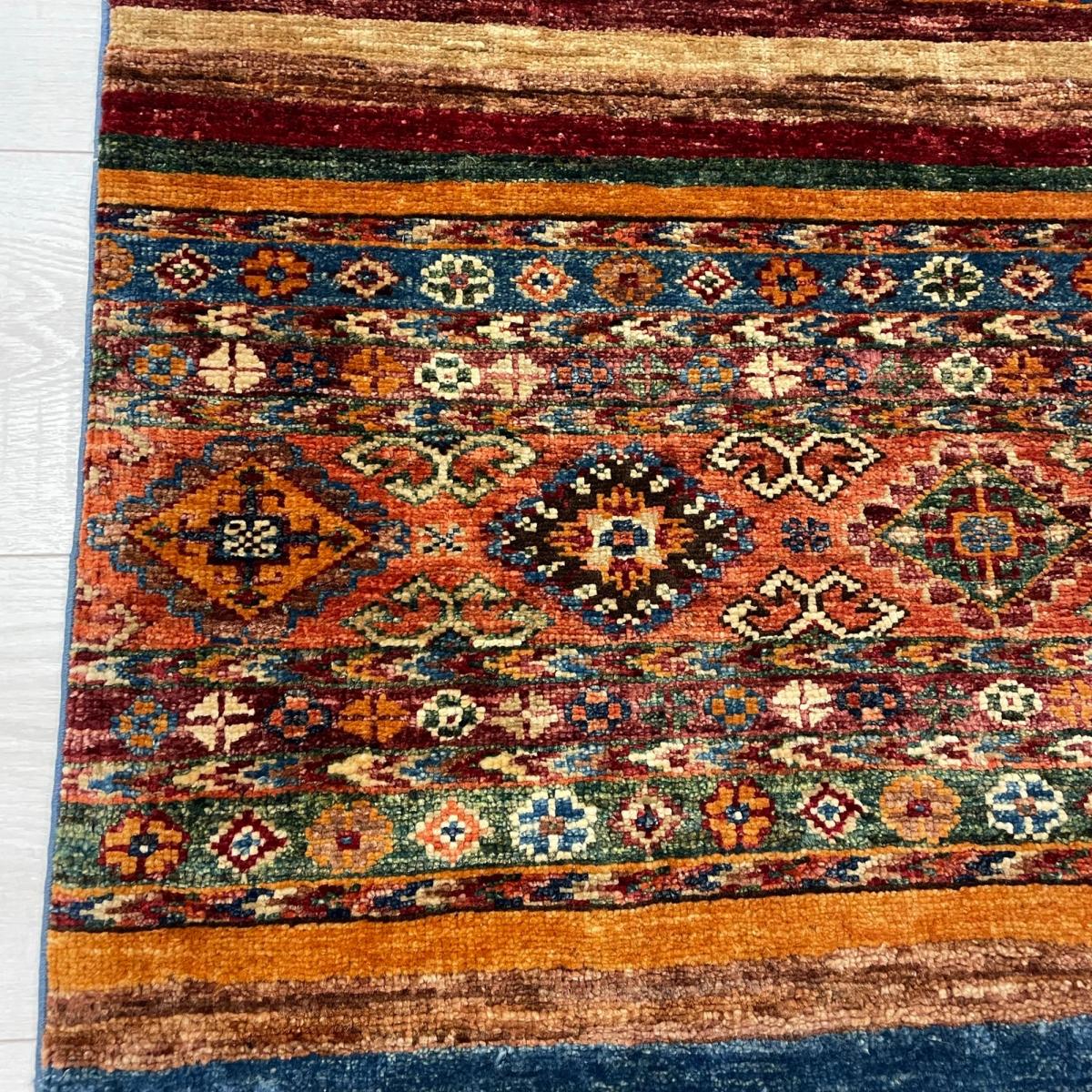 Khurjeen Traditional Wool Runner Rugs 46083 in Orange Multi – image 2