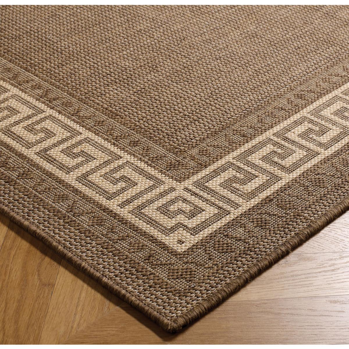 Greek Key Flatweave Anti Slip Hallway Runners in Brown&nbsp;60x230cm – image 2