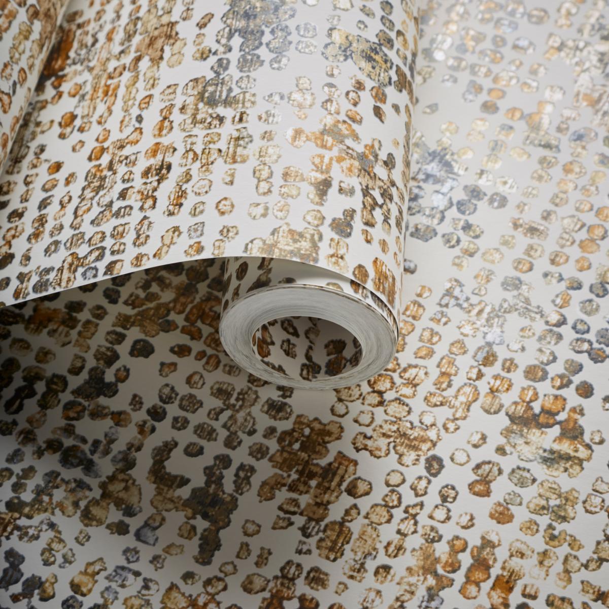 Scintilla Wallpaper W0154 02 by Clarke and Clarke in Ochre Yellow Roll – image 2