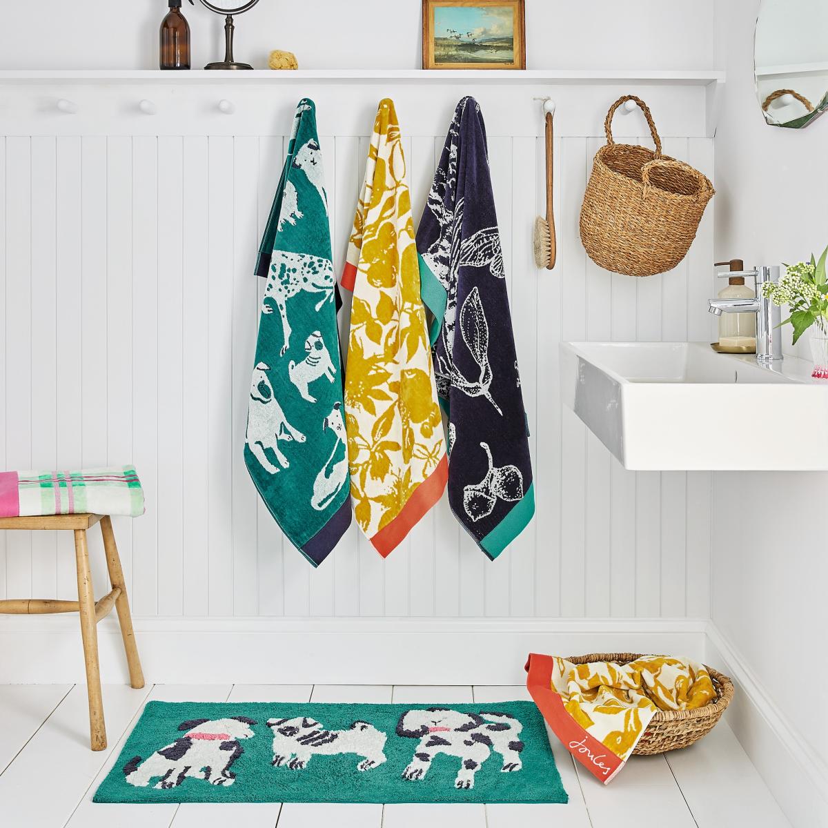 Dogs Of Welland Cotton Towels by Joules in Green 50x90cm – image 4
