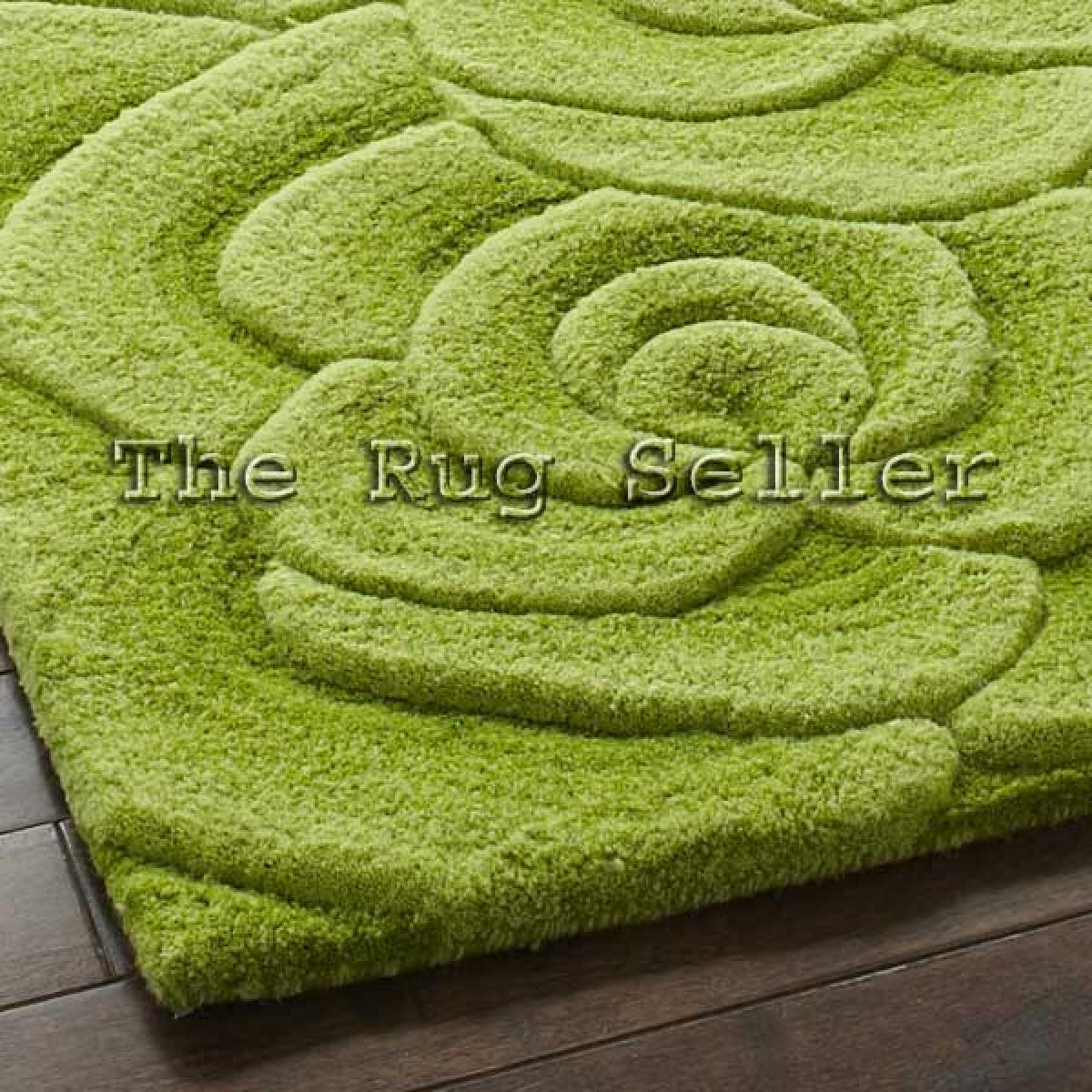 Valentine Rugs VL10 Hand Made Indian Wool in Green – image 2