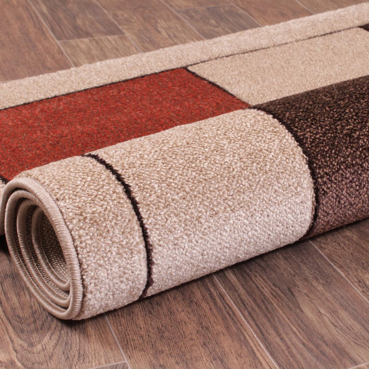 Orbit Blocks Abstract Rugs in Terracotta – image 2