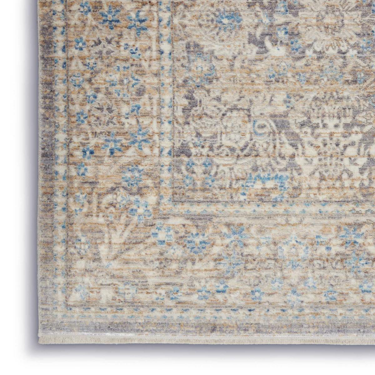 Lustrous Weave LUW01 Traditional Runner Rugs by Nourison in Ivory Blue 66x229cm – image 3