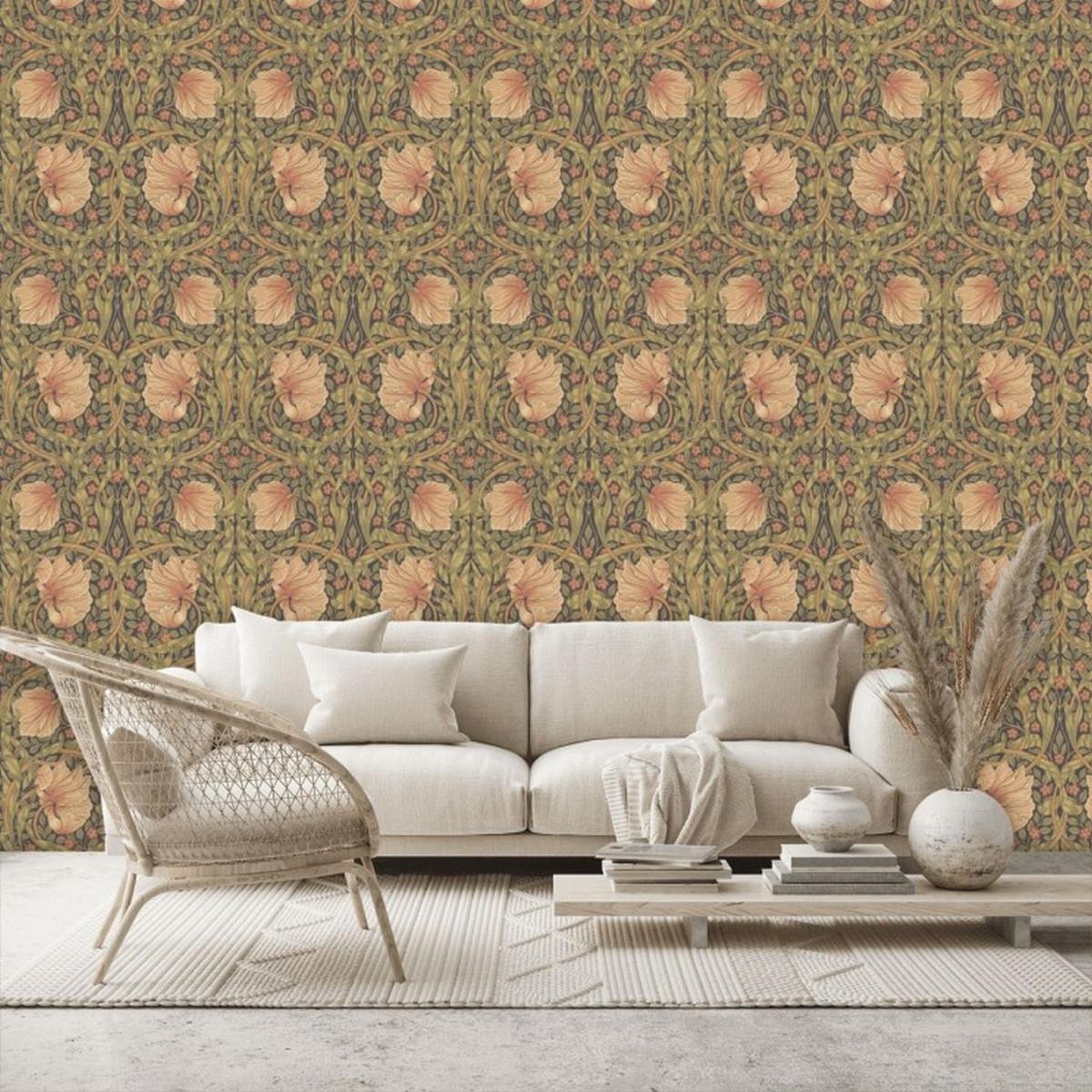 Pimpernel Wallpaper 210387 by Morris & Co in Bullrush Russet Roll – image 1