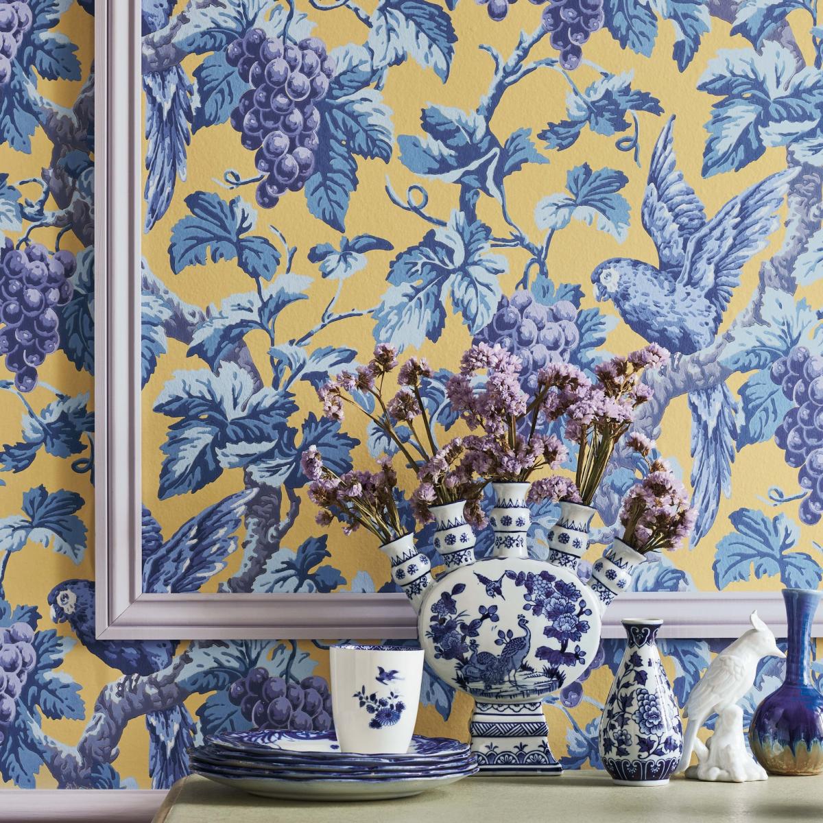 Woodvale Orchard Wallpaper 116 5017 by Cole & Son in Hyacinth Lilac and China BlueRoll