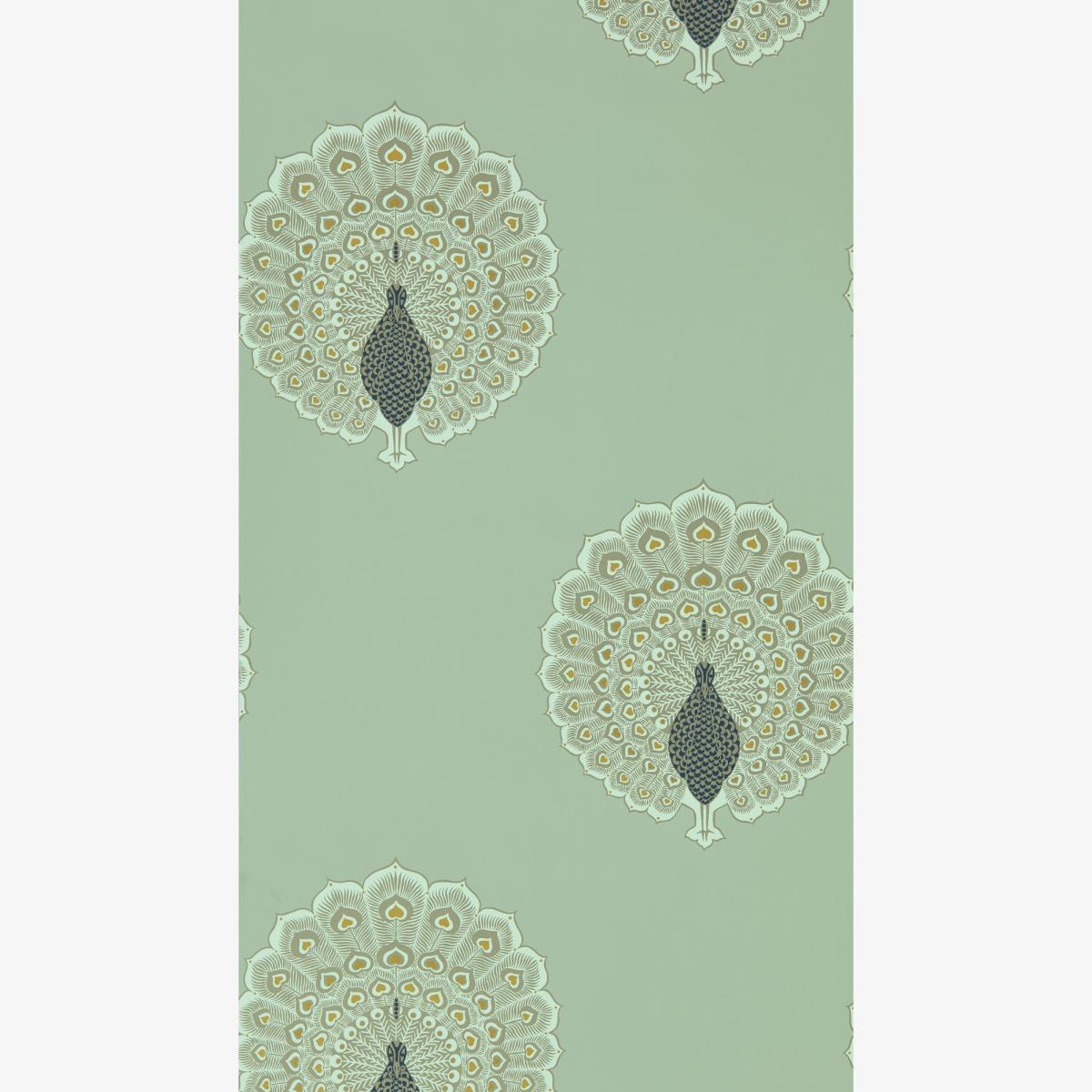 Kalapi Peacock Wallpaper 216759 by Sanderson in Sea Glass Green Roll