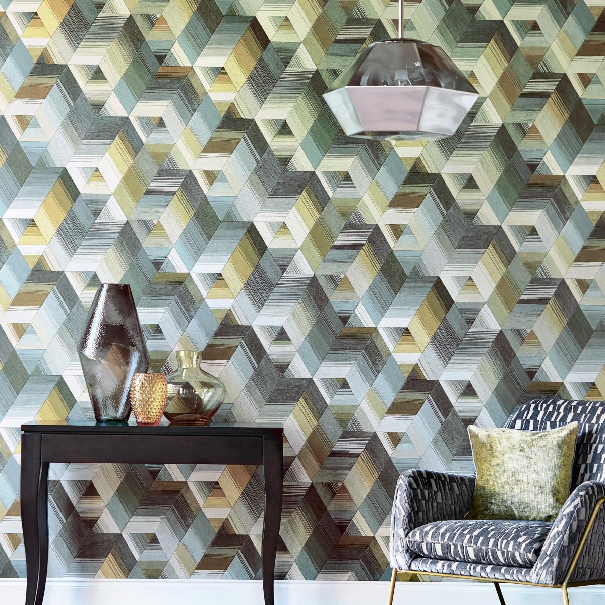 Arccos Wallpaper 111971 by Harlequin in Ochre SteelRoll – image 1