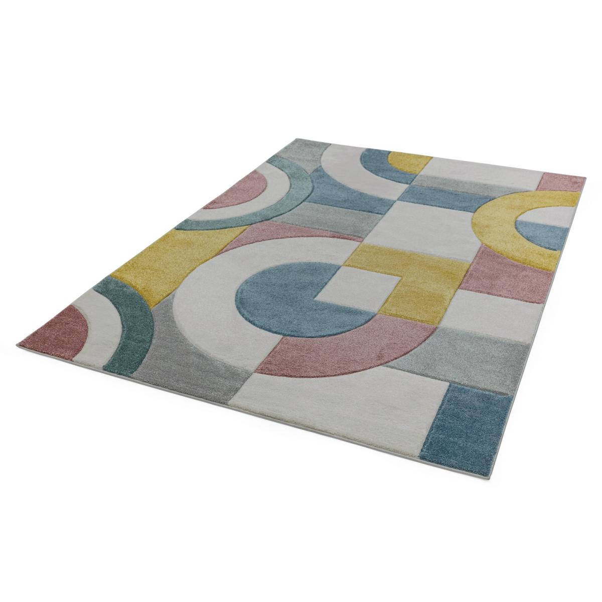 Sketch Retro Geometric Rugs in SK08  Pastel Multi – image 2