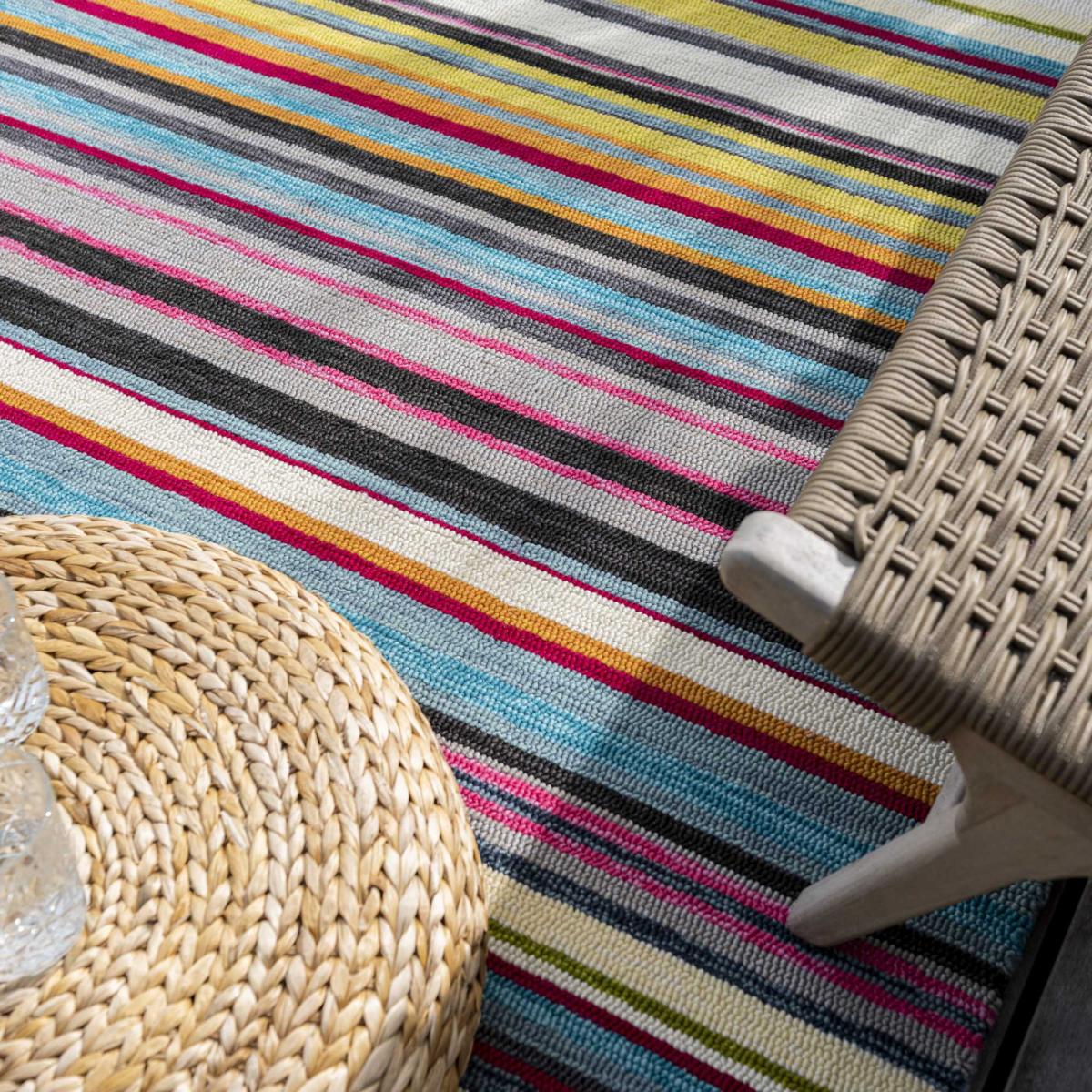 Habitat LaVida Indoor Outdoor Stripe Rugs in Multi 476801 200x280cm – image 3